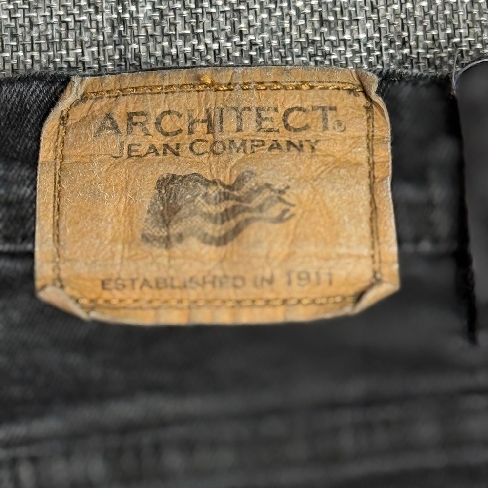 Mens Architect Jean Company Jeans | Waist 40 | Black Faded Straight‎ Leg Denim